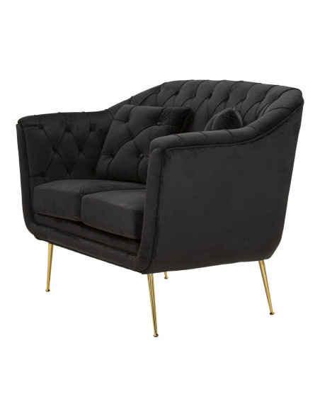 DIVANETTO BUDAPEST NERO C/CUSCINI CM 130X83X91 