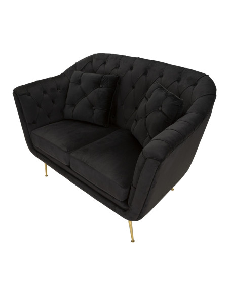 DIVANETTO BUDAPEST NERO C/CUSCINI CM 130X83X91 