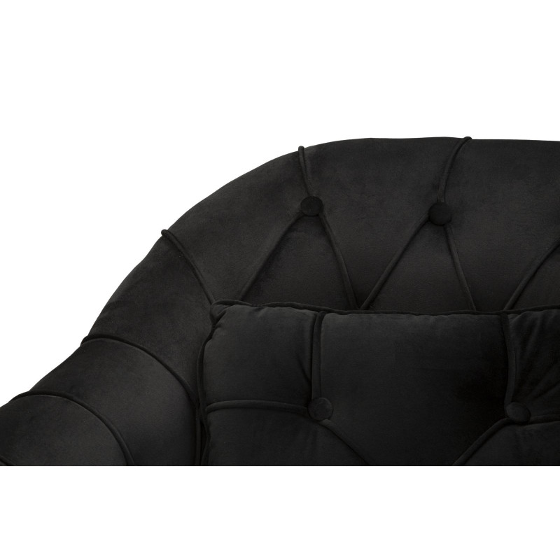 DIVANETTO BUDAPEST NERO C/CUSCINI CM 130X83X91 