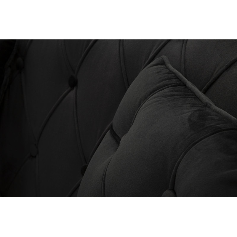 DIVANETTO BUDAPEST NERO C/CUSCINI CM 130X83X91 