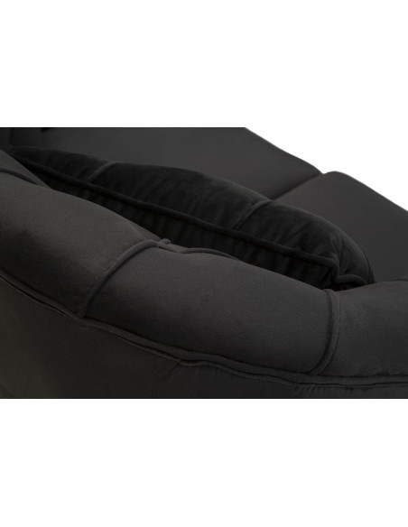 DIVANETTO BUDAPEST NERO C/CUSCINI CM 130X83X91 