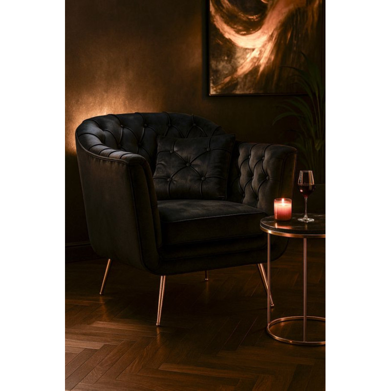 POLTRONA BUDAPEST NERA C/CUSCINO CM 88X83X91 