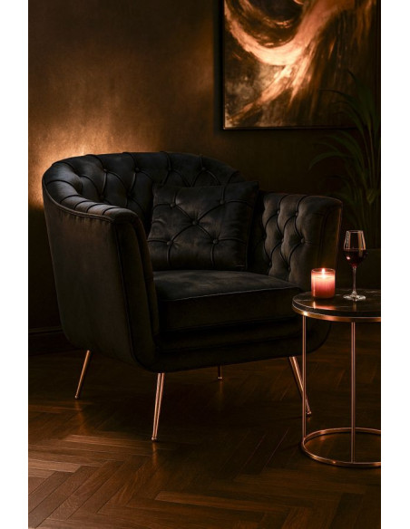 POLTRONA BUDAPEST NERA C/CUSCINO CM 88X83X91 