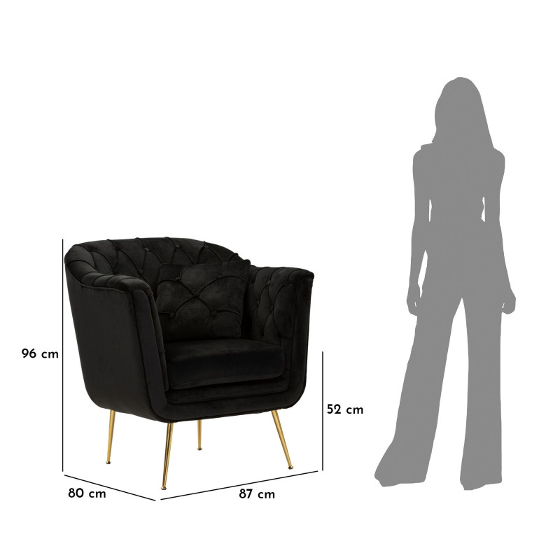 POLTRONA BUDAPEST NERA C/CUSCINO CM 88X83X91 