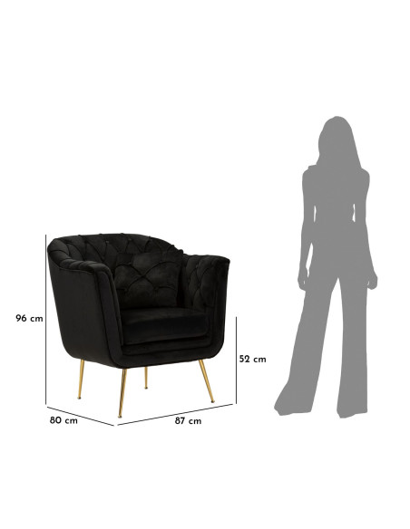 POLTRONA BUDAPEST NERA C/CUSCINO CM 88X83X91 