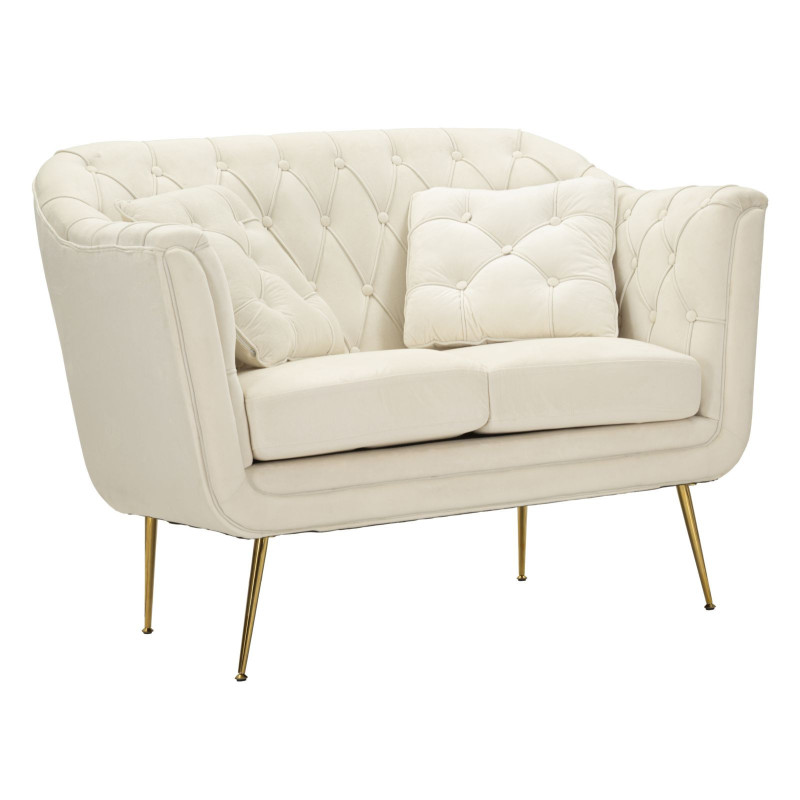 DIVANETTO BUDAPEST CREMA C/CUSCINI CM 130X83X91 