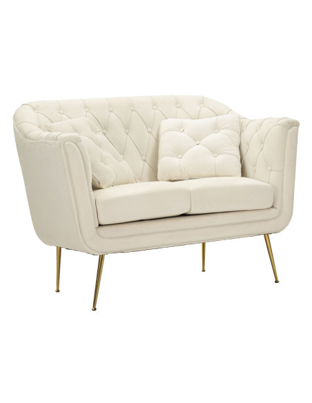 DIVANETTO BUDAPEST CREMA C/CUSCINI CM 130X83X91 