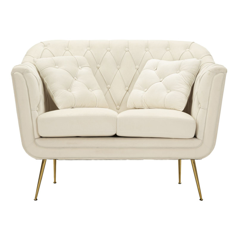 DIVANETTO BUDAPEST CREMA C/CUSCINI CM 130X83X91 