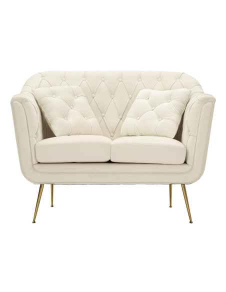 DIVANETTO BUDAPEST CREMA C/CUSCINI CM 130X83X91 