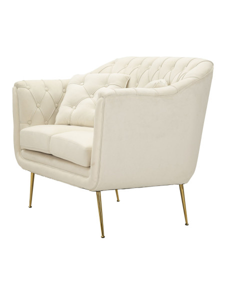 DIVANETTO BUDAPEST CREMA C/CUSCINI CM 130X83X91 