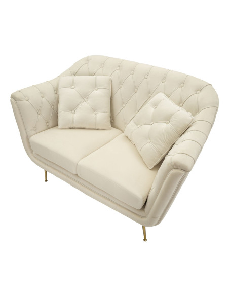 DIVANETTO BUDAPEST CREMA C/CUSCINI CM 130X83X91 