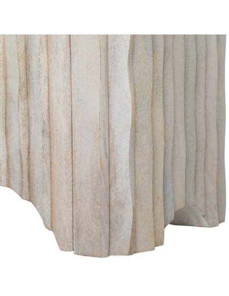 Grand Buffet design wabi-sabi Bas 4 portes 153 cm Bois de manguier Marbre Blanc Ondria