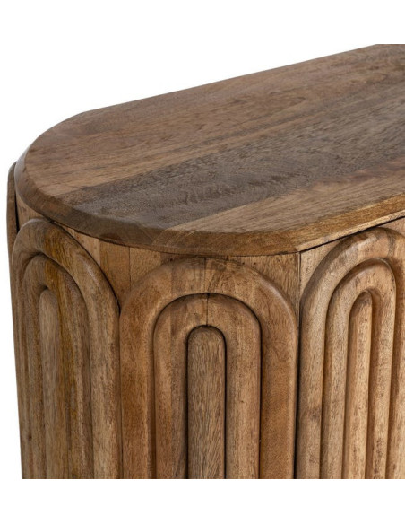 Grand Buffet design Art déco Bas 4 portes 152 cm Bois de manguier Naturel Arcéo