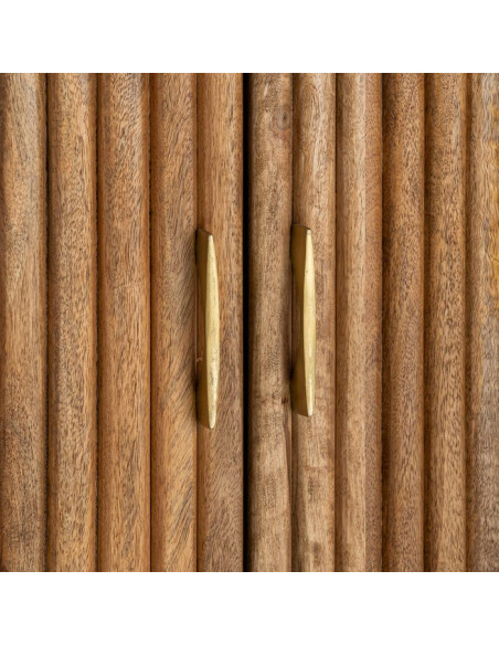 Grand Buffet design Art déco Bas 4 portes 152 cm Bois de manguier Naturel Arcéo