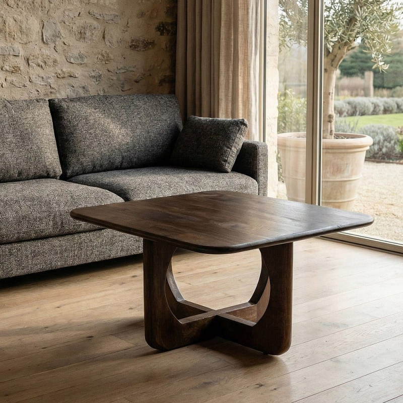 Table basse moderne Japandi Carrée 80...