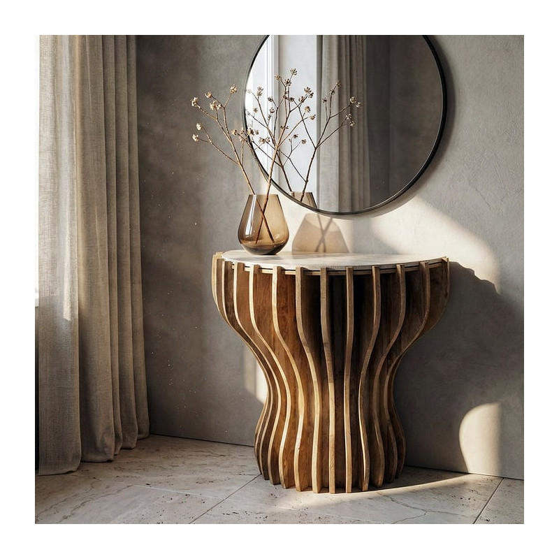 Console design Demi lune 92 cm Marbre...
