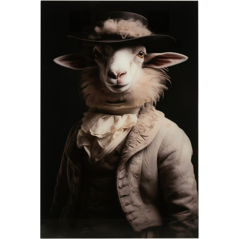 Tableau mural en verre Mouton Costume 60x90 Artistia 