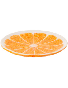 Assiette à dessert style provençal Orange Ronde 19 cm Dolomite Orange Blanc Grumyo 