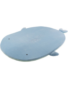 Grand Tapis de jeu réversible pour enfant Requin 80x100 Tissu Bleu clair Vert menthe Sharkidy 