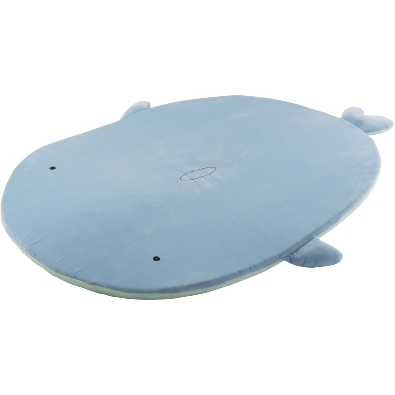 Grand Tapis de jeu réversible pour enfant Requin 80x100 Tissu Bleu clair Vert menthe Sharkidy 
