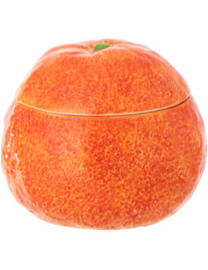 Boîte déco style provençal Orange 14 cm Dolomite Orange Blanc Grumyo 