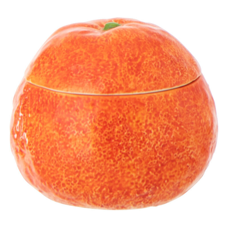 Boîte déco style provençal Orange 14 cm Dolomite Orange Blanc Grumyo 