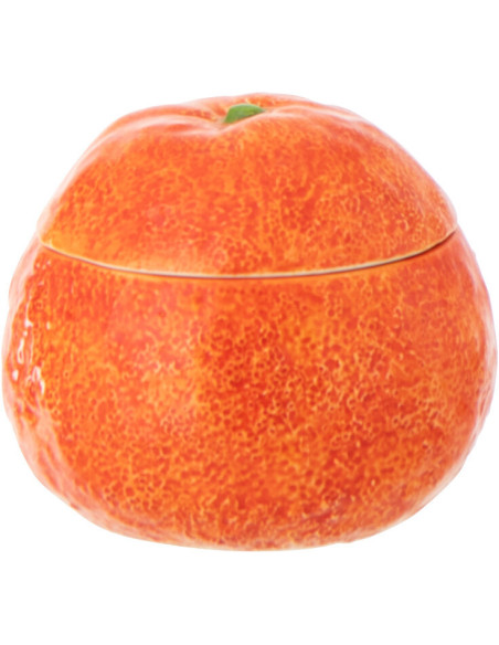 Boîte déco style provençal Orange 14 cm Dolomite Orange Blanc Grumyo 