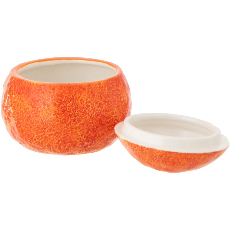 Boîte déco style provençal Orange 14 cm Dolomite Orange Blanc Grumyo 