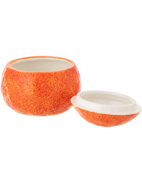Boîte déco style provençal Orange 14 cm Dolomite Orange Blanc Grumyo 