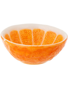 Bol style provençal Orange Ronde 15 cm Dolomite Orange Blanc Grumyo 