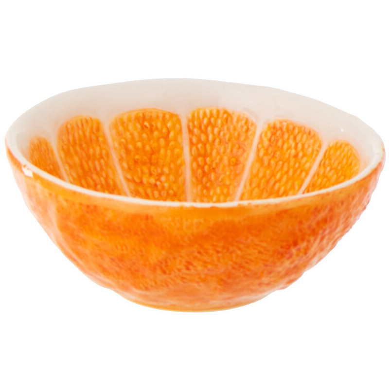 Bol style provençal Orange Ronde 15 cm Dolomite Orange Blanc Grumyo 