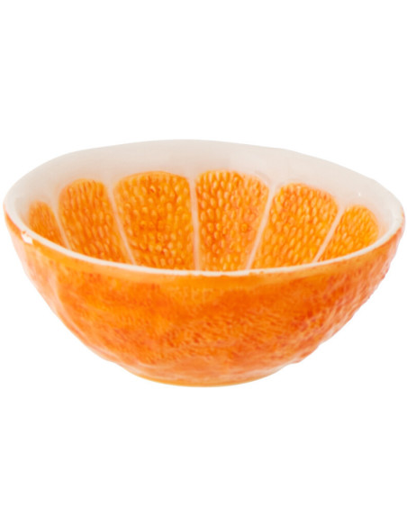 Bol style provençal Orange Ronde 15 cm Dolomite Orange Blanc Grumyo 
