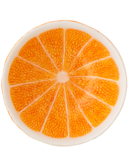 Bol style provençal Orange Ronde 15 cm Dolomite Orange Blanc Grumyo 