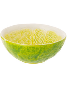Bol style provençal Citron Ronde 15 cm Dolomite Vert Blanc Grumyo 