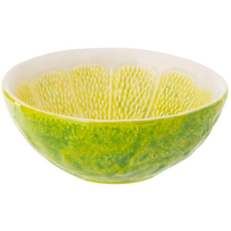 Bol style provençal Citron Ronde 15 cm Dolomite Vert Blanc Grumyo 