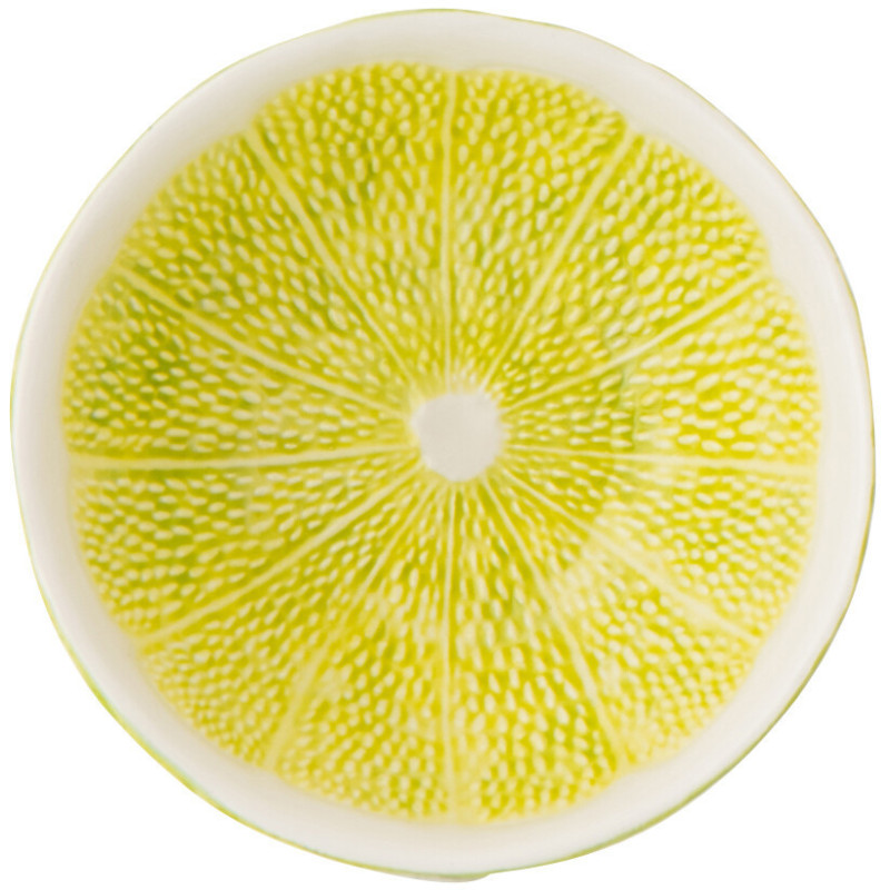 Bol style provençal Citron Ronde 15 cm Dolomite Vert Blanc Grumyo 