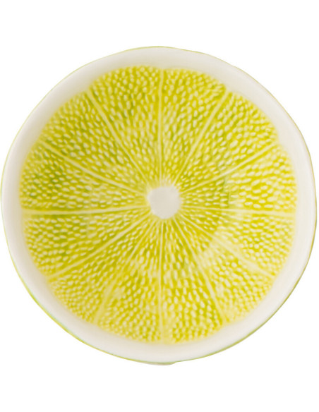 Bol style provençal Citron Ronde 15 cm Dolomite Vert Blanc Grumyo 