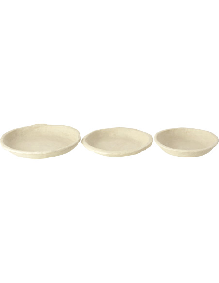 Lot de 3 Coupes déco Organique Papier mâché Blanc Chad 