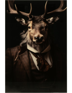 Tableau mural en verre Cerf Costume 60x90 Artistia 