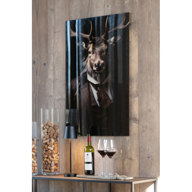 Tableau mural en verre Cerf Costume 60x90 Artistia 