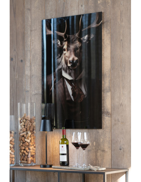 Tableau mural en verre Cerf Costume 60x90 Artistia 