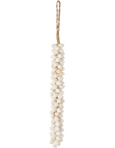 Décoration à suspendre Guirlande Coquillage H 53 cm Corde Naturel Tressé Blanc Dora 