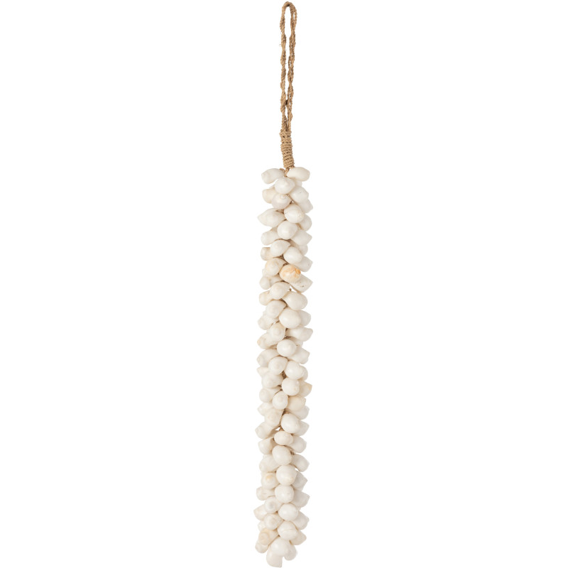 Décoration à suspendre Guirlande Coquillage H 53 cm Corde Naturel Tressé Blanc Dora 