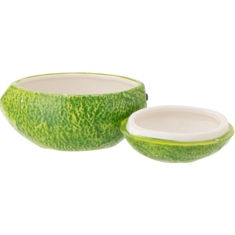 Boîte déco style provençal Citron 14 cm Dolomite Vert Blanc Grumyo 