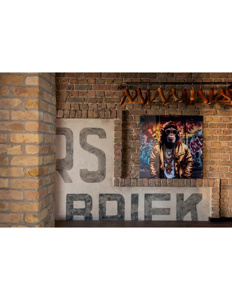 Tableau mural en verre Singe Street art 80x80 Artistia 