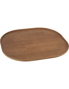 Plateau déco scandinave Rectangulaire 44 cm Bois d'hévéa Marron Luméto 