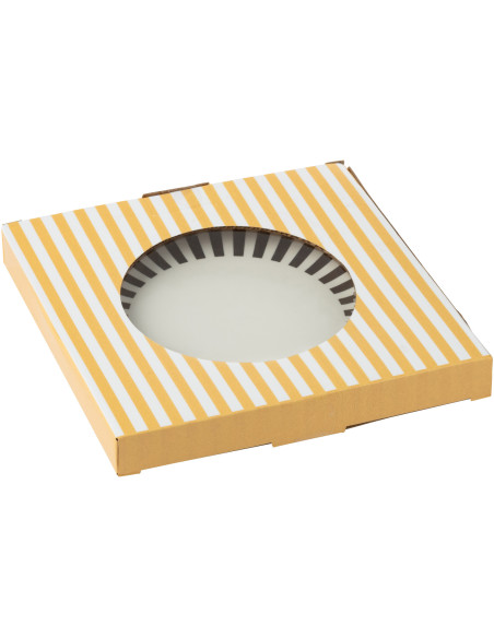 Lot de 4 Assiettes à dessert design chic Ronde 20 cm Porcelaine Doré Blanc Motif rayures Orénia 