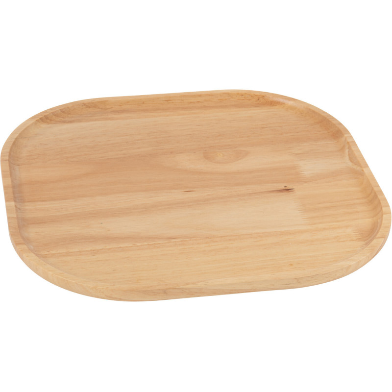 Plateau déco scandinave Rectangulaire 30 cm Bois d'hévéa Naturel Luméto 