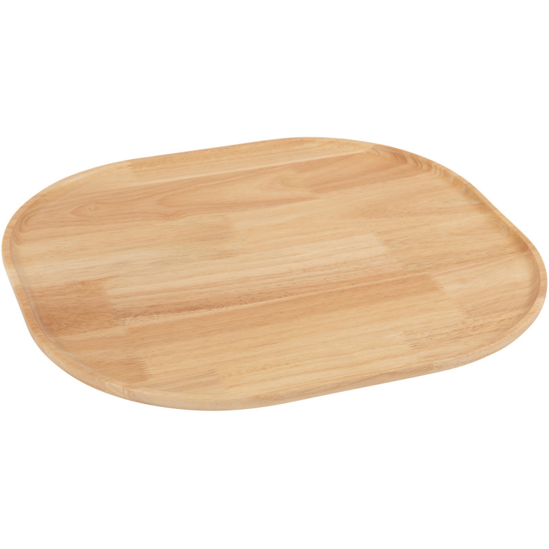 Plateau déco scandinave Rectangulaire 44 cm Bois d'hévéa Naturel Luméto 