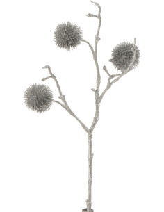 Branche décorative artificielle Azurite H 33 cm Plastique Argenté Avec paillettes 